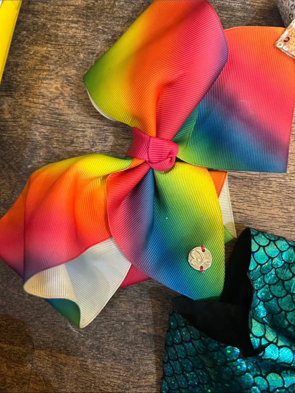 Kids Rainbow & Teal Hair Bow Set - Colorful Sequin and Galaxy Styles